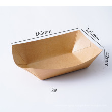 Disposable Kraft Box Containers Kraft Paper Food Tray